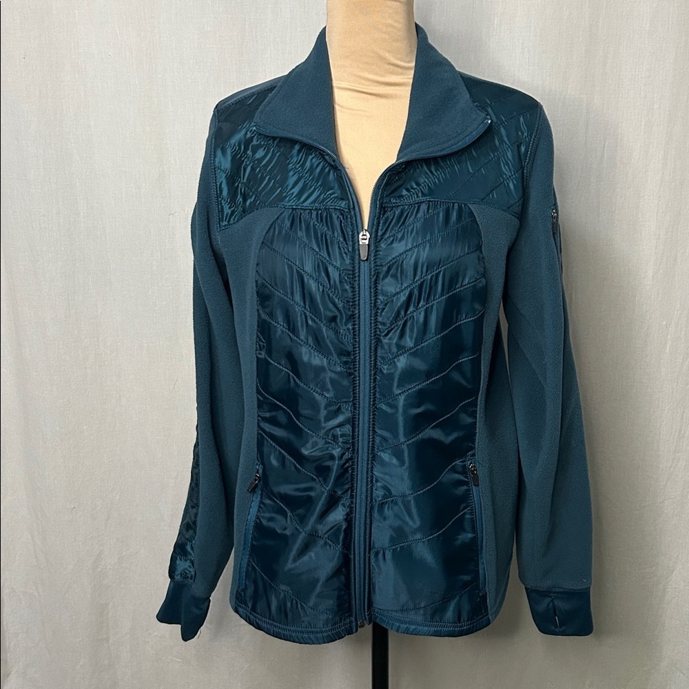 Old Navy Active Teal Zip-Up Jacket - Quilted Front | Size S